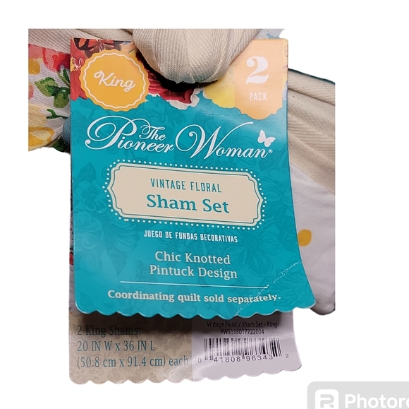 The Pioneer Woman Multi-Color Vintage Floral 2-Piece Cotton King Sham Set - Picture 2 of 5